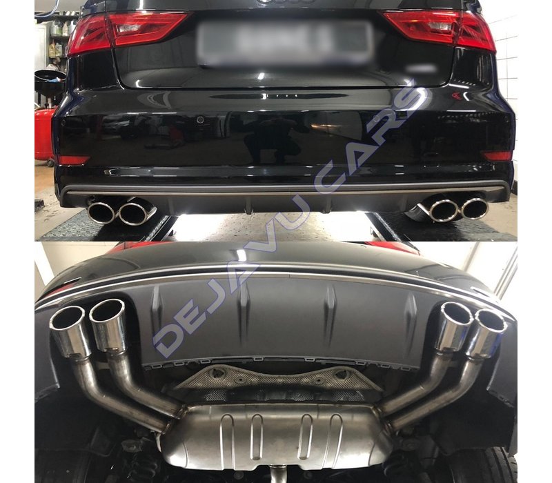 S3 Look Diffuser + Exhaust system for Audi A3 8V S line