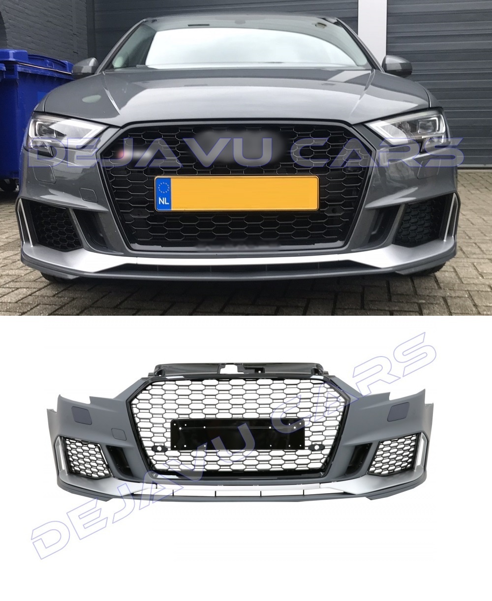Sport Stoßstange vorne + Zubehörpaket Schwarz für Audi A3 8V Facelift 3/5  Türer nicht RS3 Modelle ab bj.16>