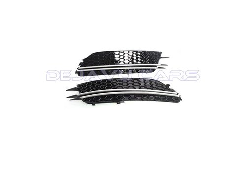 OEM Line ® RS6 Look Fog light grille Silver/Black Edition for  Audi A6 C7