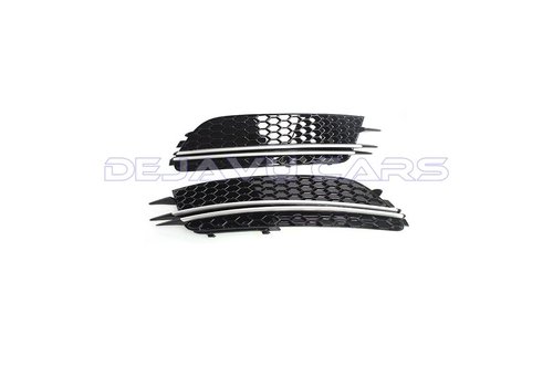 OEM Line ® RS6 Look Nebelscheinwerfergitter Silver/Black Edition für  Audi A6 C7