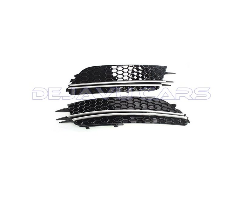 RS6 Look Mistlamp roosters Silver/Black voor Audi A6 C7