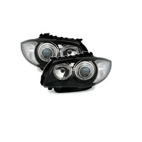 Xenon look Scheinwerfer mit LED Angel Eyes für BMW 1 Serie E81 E82 E87 E88