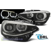 LED Headlights Bi Xenon look with Angel Eyes for BMW 1 Series F20 / F21