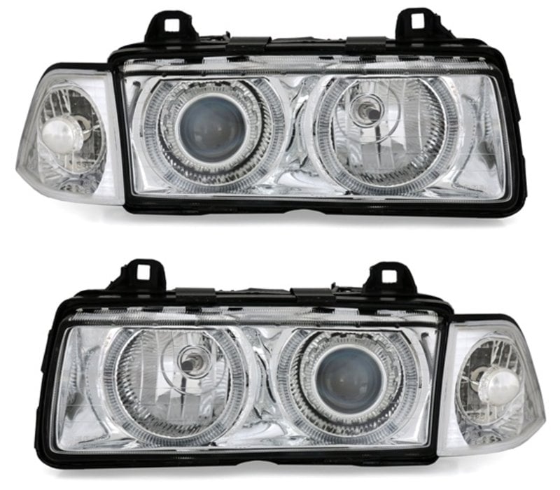 Xenon look Headlights with Angel Eyes for BMW 3 Series E36