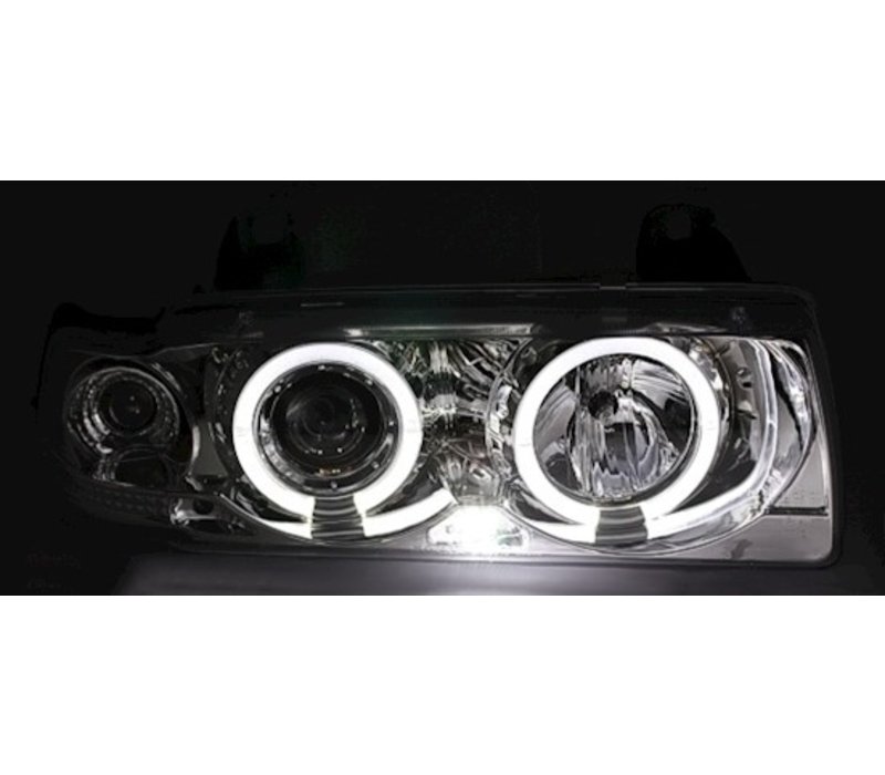 Xenon Look Koplampen met Angel Eyes voor BMW 3 Serie E36