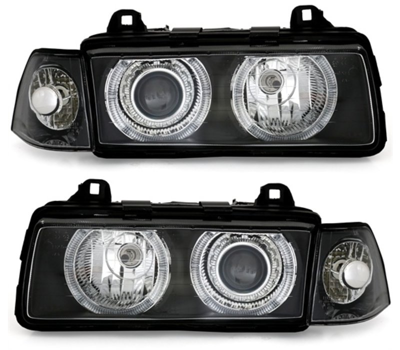 Xenon look Headlights with Angel Eyes for BMW 3 Series E36