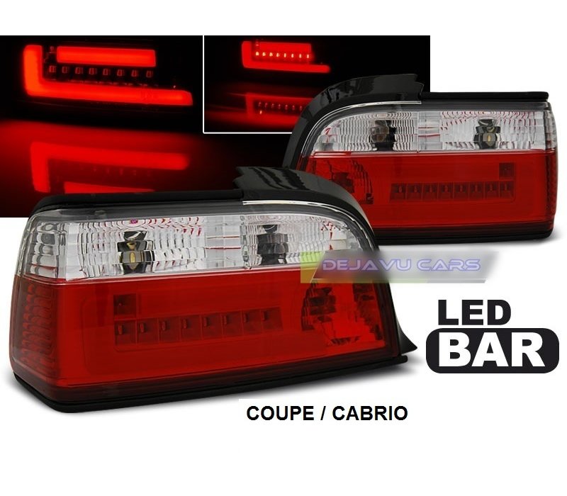 Rot / Weiss LED BAR Rückleuchten für BMW 3 Serie E36