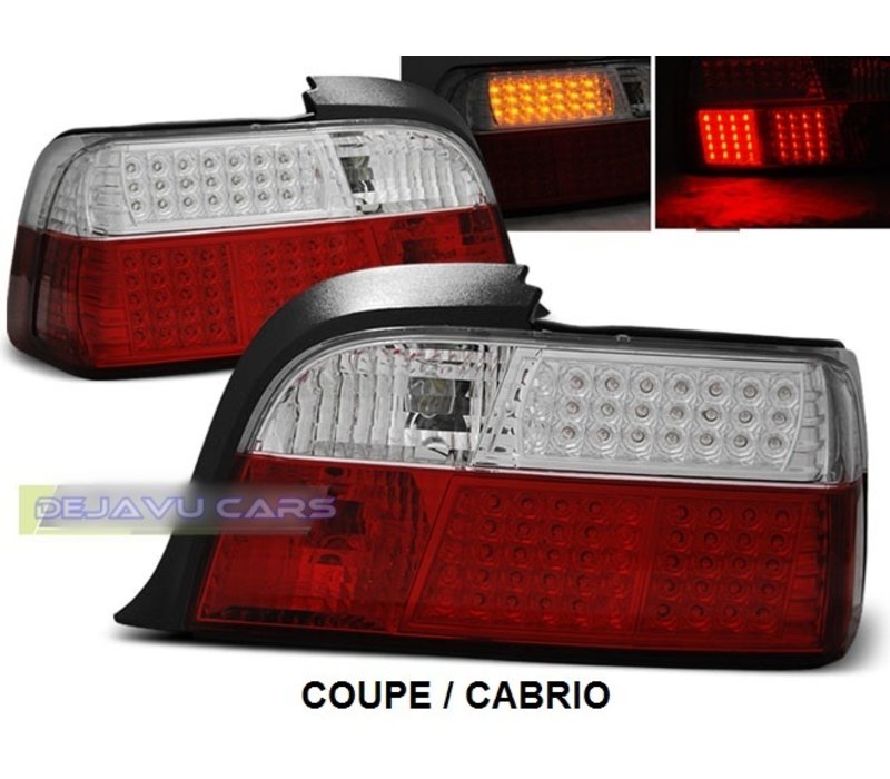 Red/White LED Tail Lights for BMW 3 Series E36