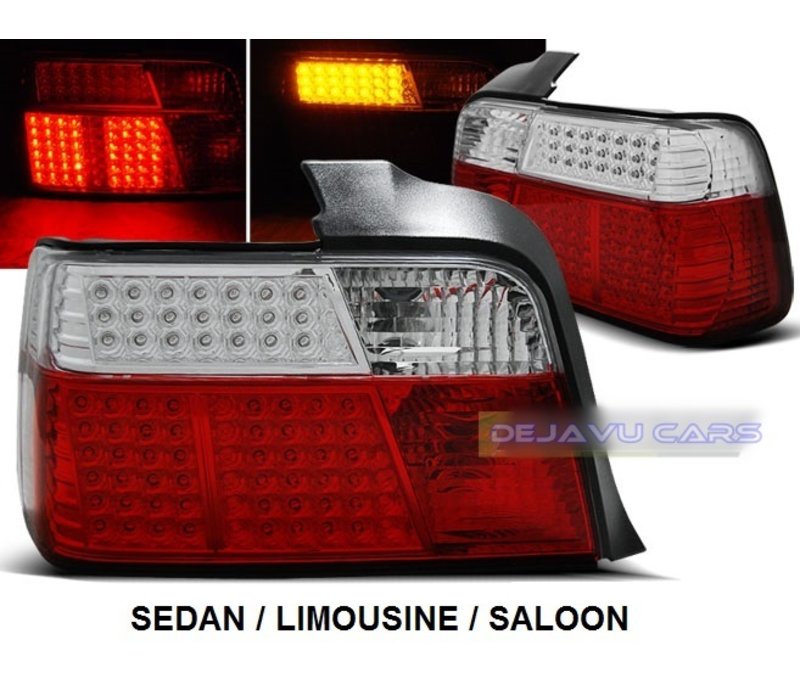 Red/White LED Tail Lights for BMW 3 Series E36