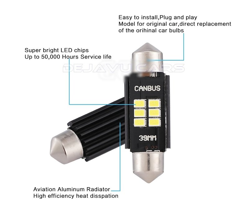 LED Interior Lights | T10/5W5 | Festoon 31mm 36mm 39mm 41mm