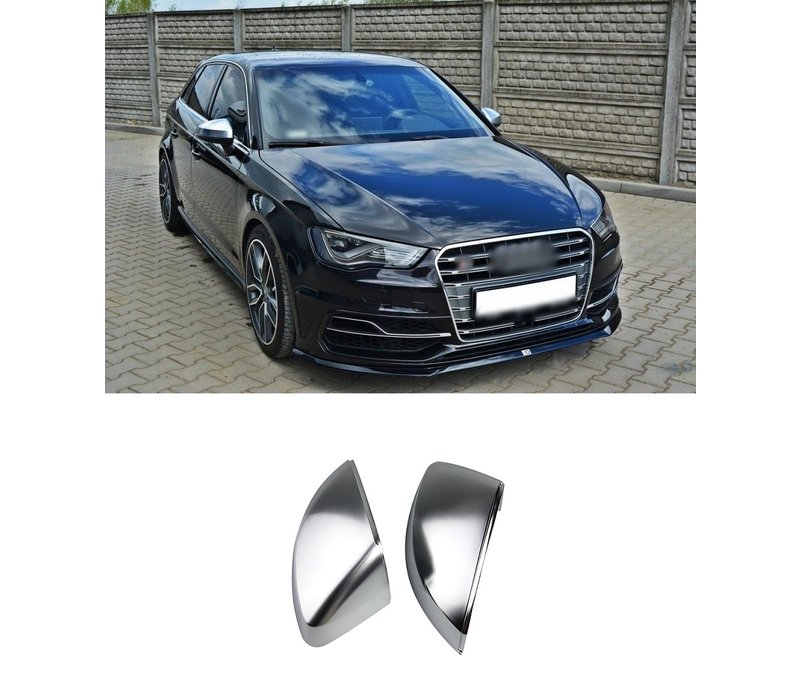 Matt Chrome Mirror Caps for Audi A3 8V, S3, S line, RS3