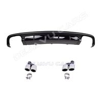 S6 Look Diffuser Black Edition + Exhaust tail pipes for Audi A6 C7.5 Facelift