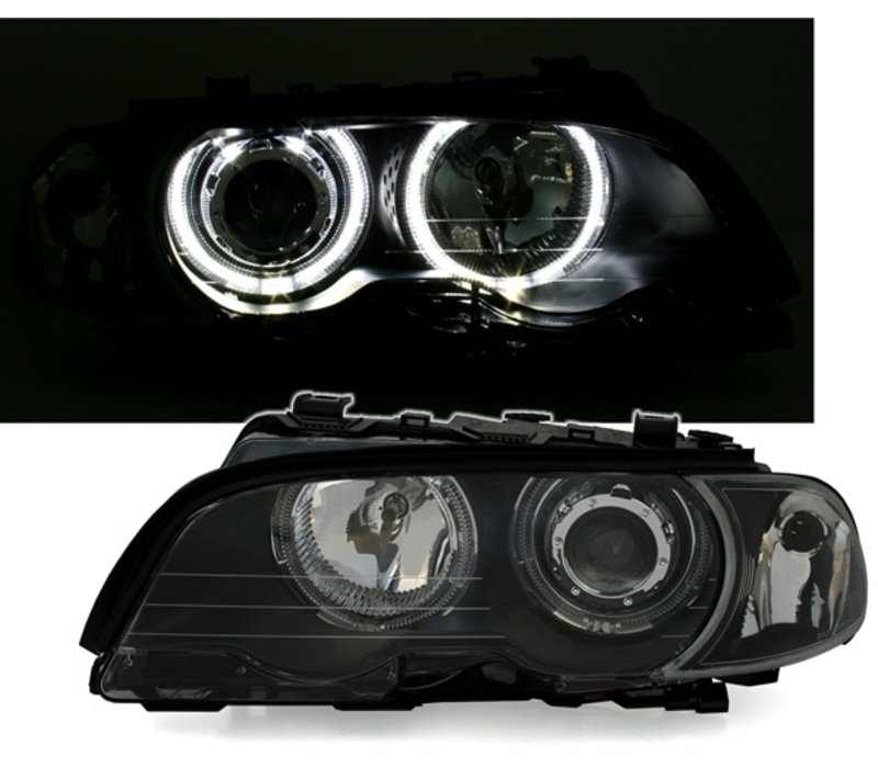 Xenon look Scheinwerfer mit LED Angel Eyes für BMW 3 Serie E46
