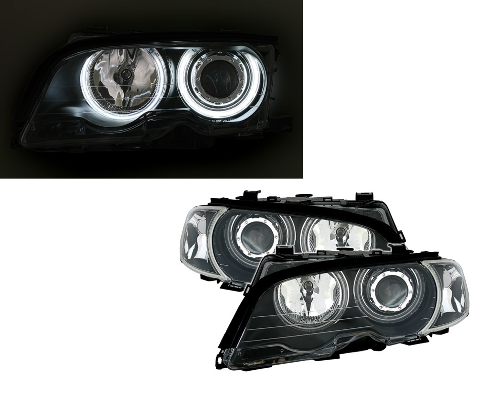 Xenon look Scheinwerfer mit CCFL Angel Eyes für BMW 3 Serie E46