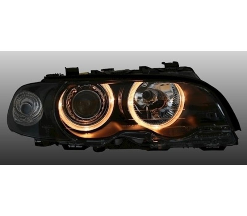 Xenon look Headlights with Angel Eyes for BMW 3 Series E46