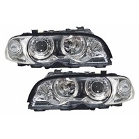 Xenon look Headlights with Angel Eyes for BMW 3 Series E46