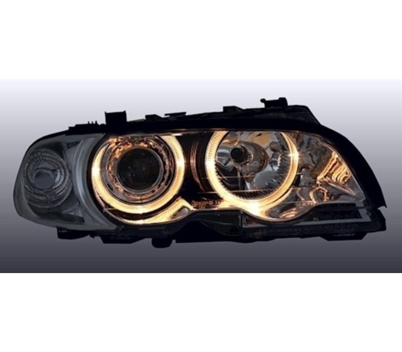 Xenon look Headlights with Angel Eyes for BMW 3 Series E46