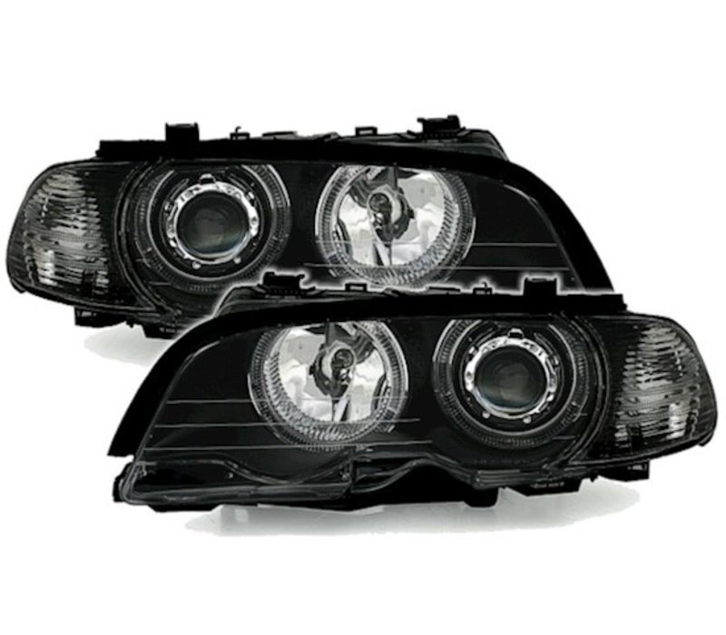 Xenon look Headlights with LED Angel Eyes for BMW 3 Series E46