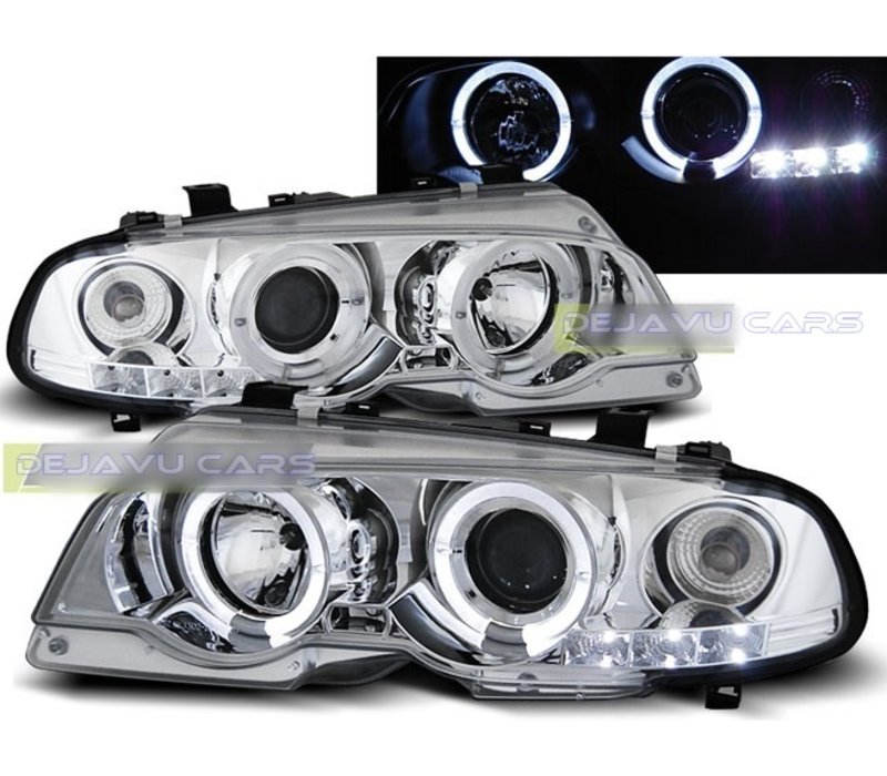 Xenon look Headlights with Angel Eyes for BMW 3 Series E46