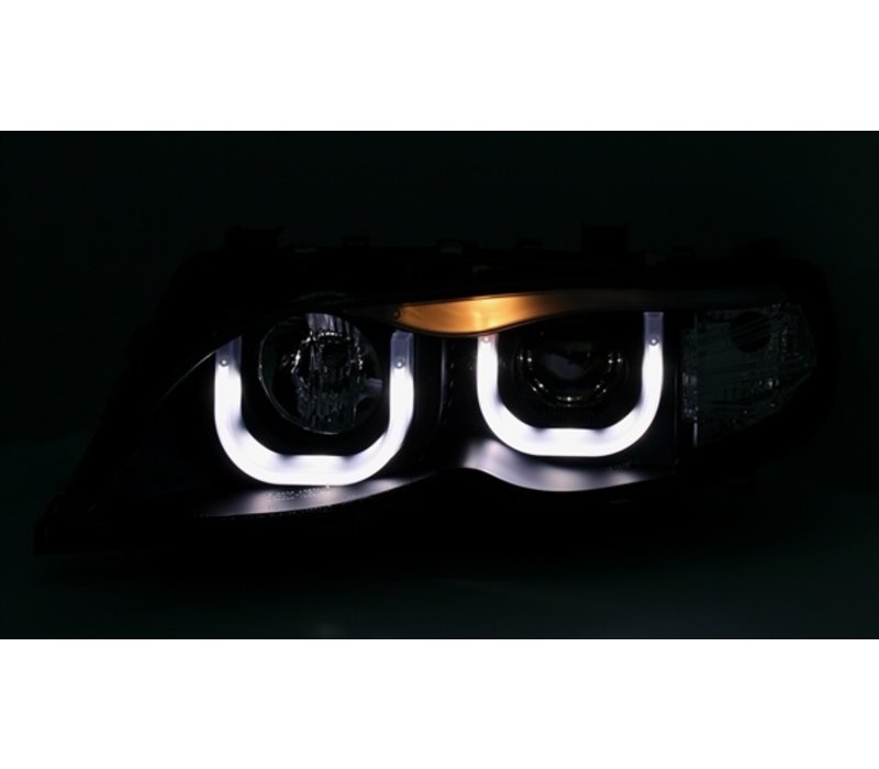 Xenon look Scheinwerfer mit 3D LED Angel Eyes für BMW 3 Serie E46