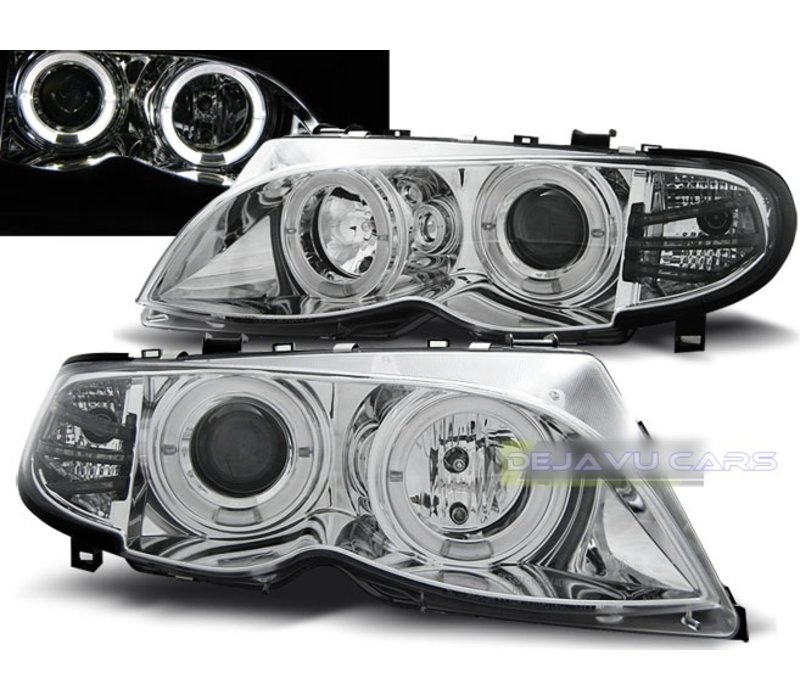 Xenon look Headlights with Angel Eyes for BMW 3 Series E46