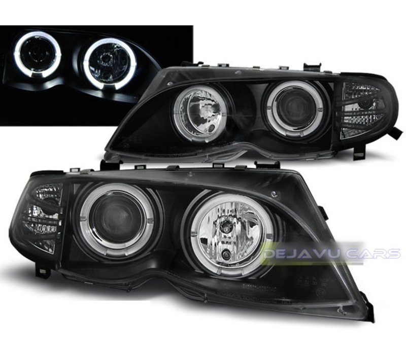 Xenon look Headlights with Angel Eyes for BMW 3 Series E46