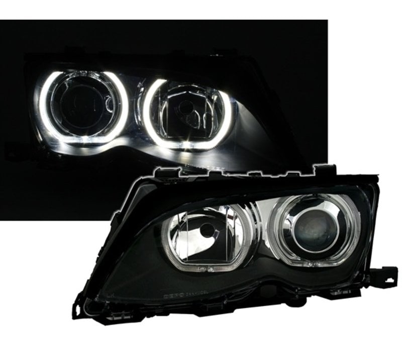 Xenon look Headlights with LED Angel Eyes for BMW 3 Series E46