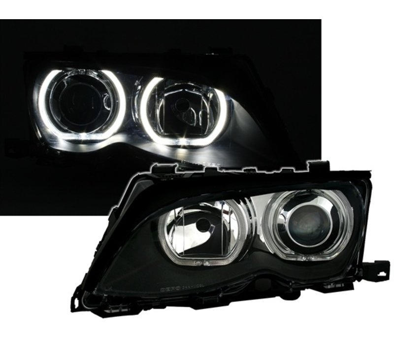 Xenon Look Koplampen met LED Angel Eyes voor BMW 3 Serie E46
