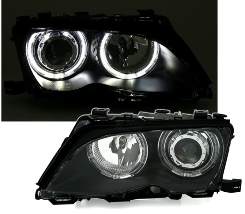 Xenon look Headlights with LED Angel Eyes for BMW 3 Series E46