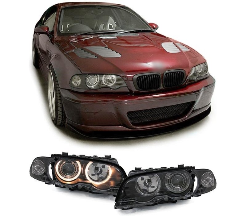 Xenon Look Koplampen met Angel Eyes voor BMW 3 Serie E46