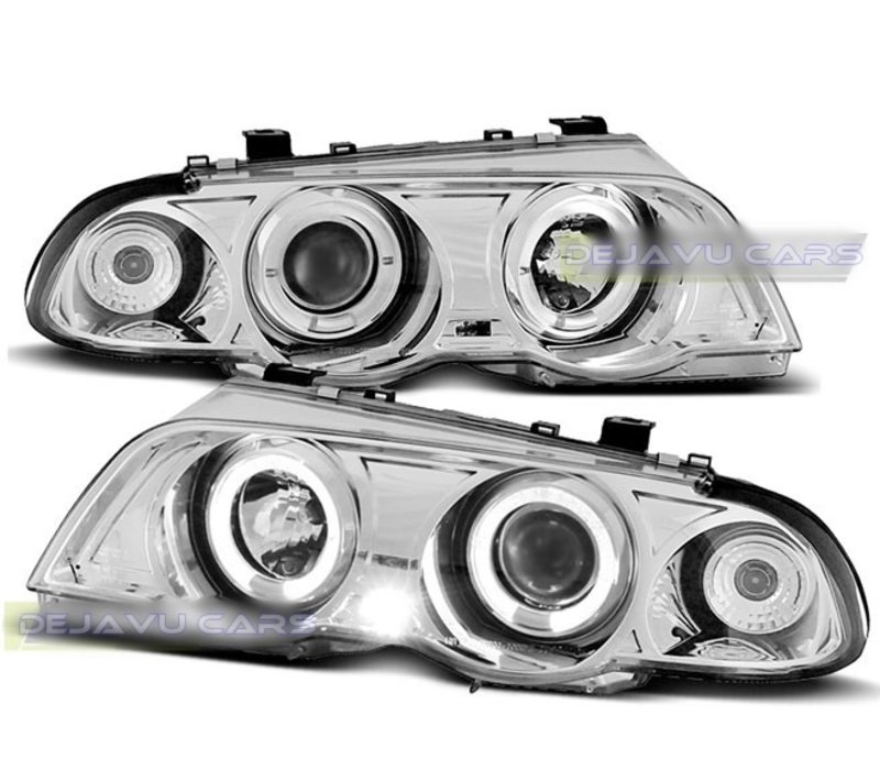 Xenon look Headlights with Angel Eyes for BMW 3 Series E46