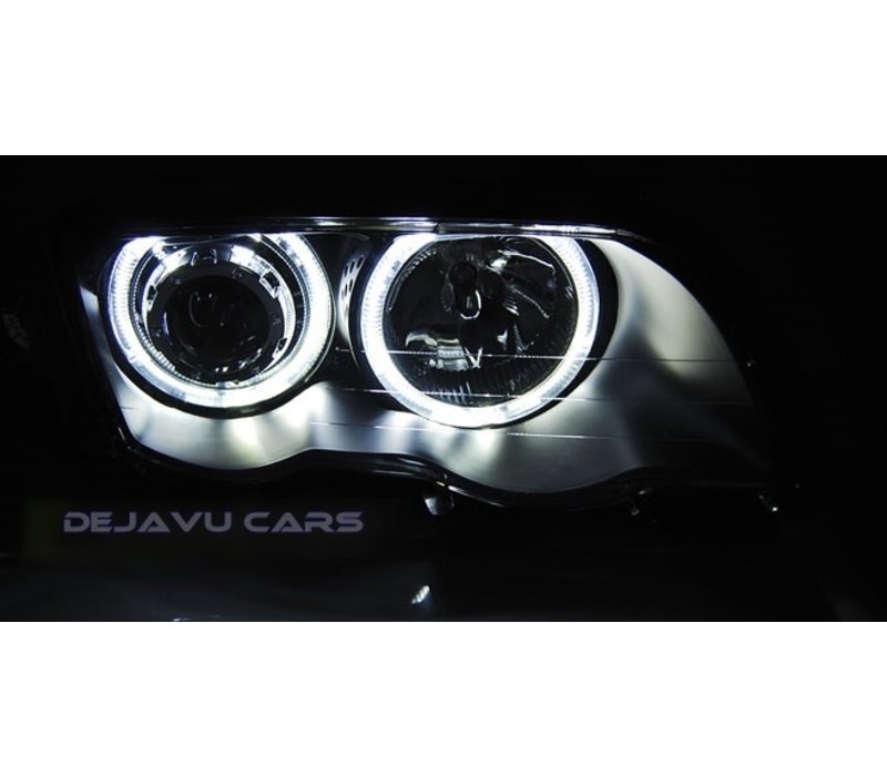 Xenon look Scheinwerfer mit LED Angel Eyes für BMW 3 Serie E46