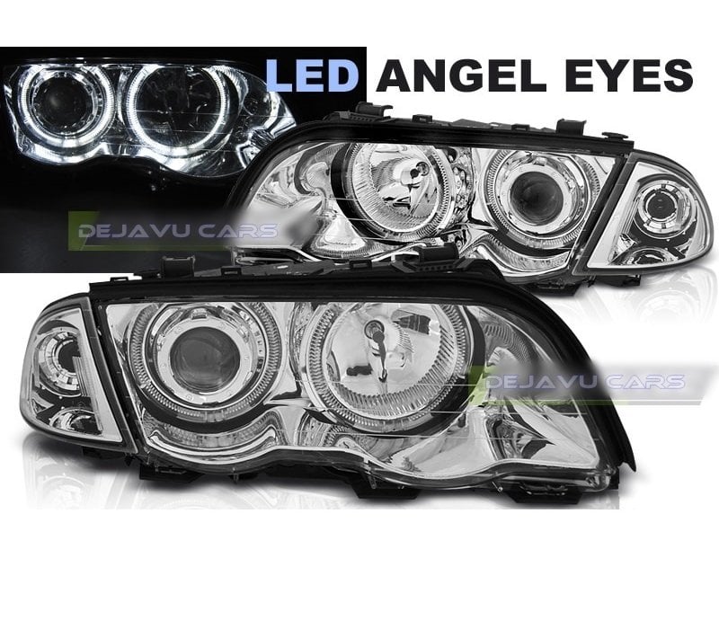 Xenon look Headlights with LED Angel Eyes for BMW 3 Series E46