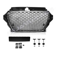 RS3 Look Frontgrill High-gloss Piano Black Edition for Audi A3 8V, S-line, S3