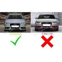 RS4 Look Front Grill Black Edition + Fog Light Grilles for Audi A4 B8.5