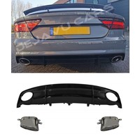 RS7 Look Diffuser + Exhaust tail pipes for Audi A7 4G S line / S7