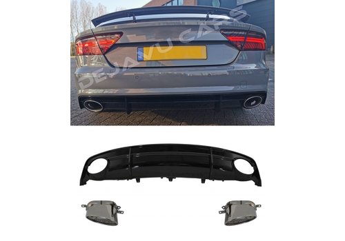 OEM Line ® RS7 Look Diffuser + Exhaust tail pipes for Audi A7 4G S line / S7