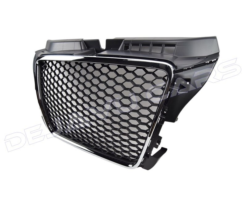 RS3 Look Front Grill Chrome/Black Edition voor Audi A3 8P