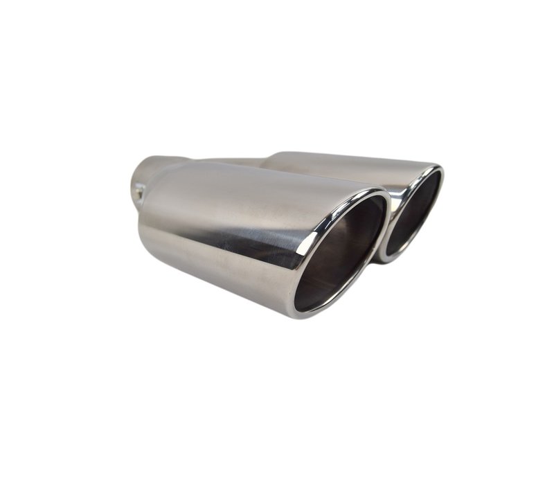 Universal Sport Look Duplex Exhaust tips Solid Oval