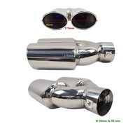 Universal Sport Look Duplex Exhaust tips Solid Oval