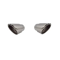 Sport Look Exhaust tips 100mm Chrome round oblique for Audi Q7 4L