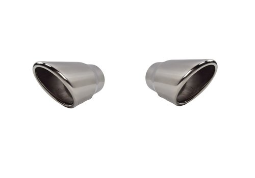 OEM Line ® Sport Look Exhaust tips 100mm Chrome round oblique for Audi Q7 4L