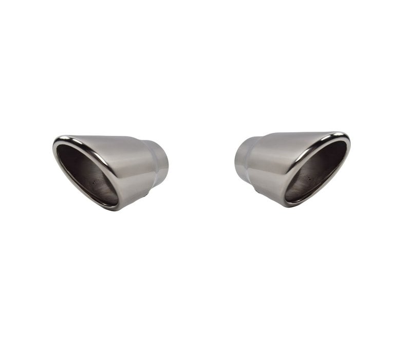 Sport Look Exhaust tips 100mm Chrome round oblique for Audi Q7 4L