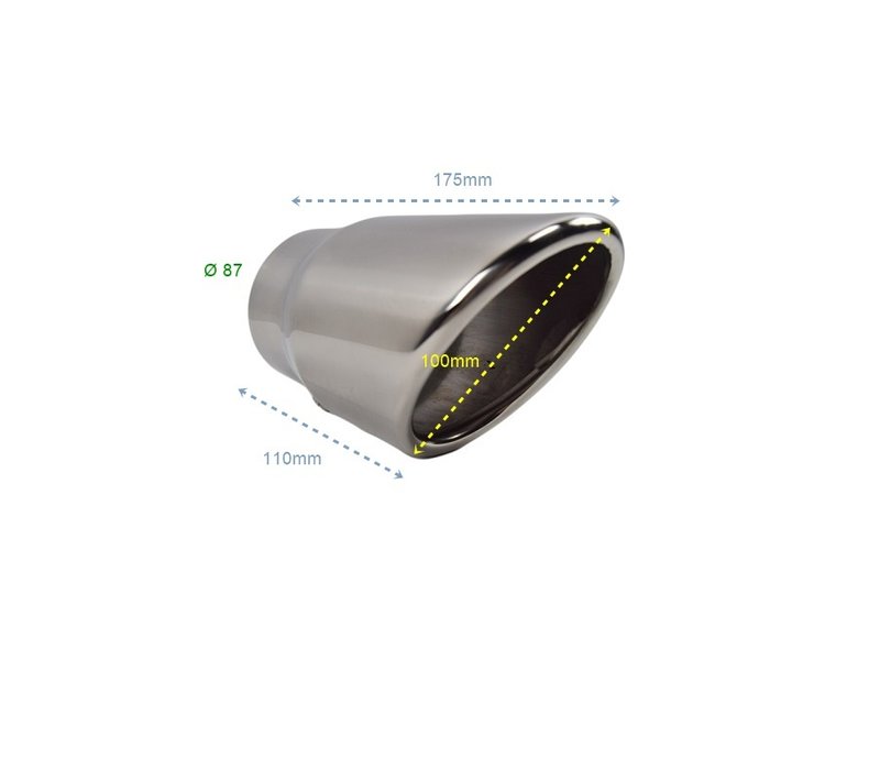 Sport Look Exhaust tips 100mm Chrome round oblique for Audi Q7 4L