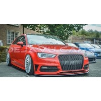 RS3 Look Kühlergrill Glänzend schwarz Piano Black Edition für Audi A3 8V, S-line, S3