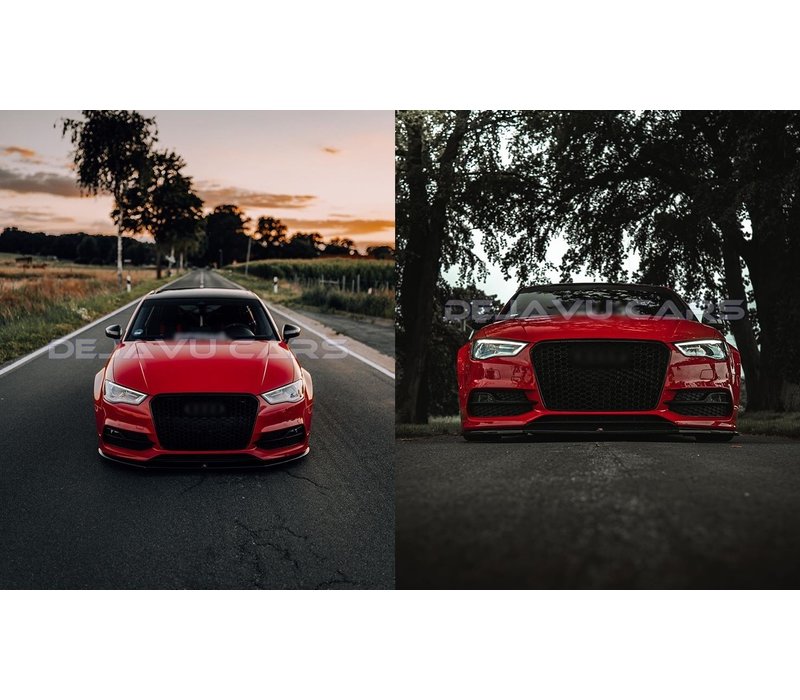 RS3 Look Frontgrill Glans zwart voor Audi A3 8V / S line S3