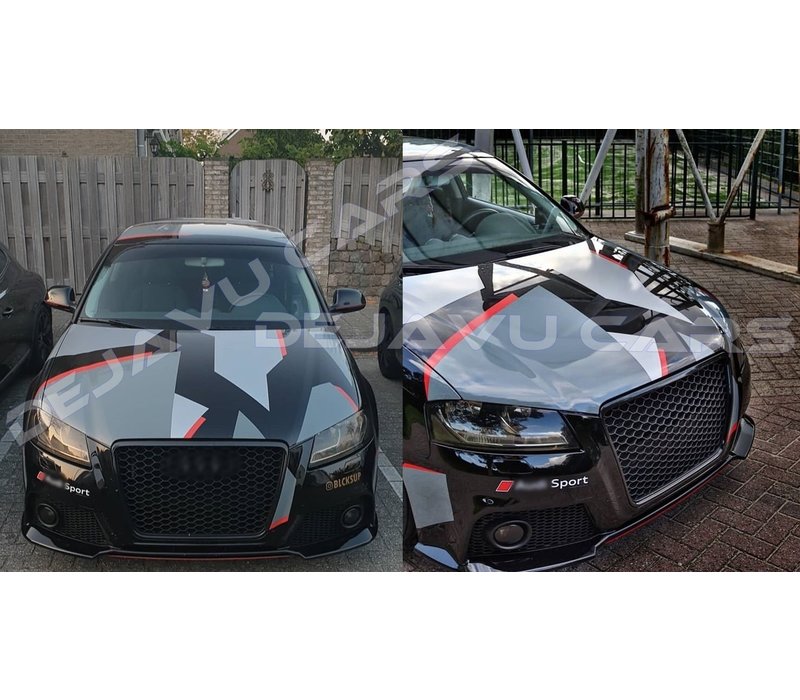 RS3  Look Front Grill High-gloss Black Edition for Audi A3 8P Facelift