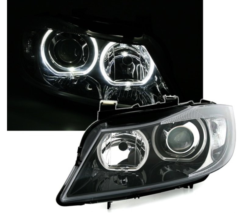 Xenon look Headlights with LED Angel Eyes for BMW 3 Series E90 / E91