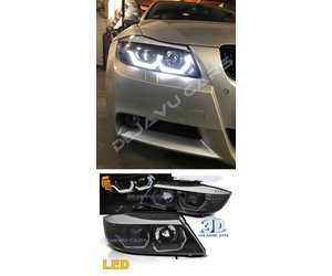 Xenon look Headlights with 3D LED Angel Eyes for BMW 3 Series E90 / E9 
