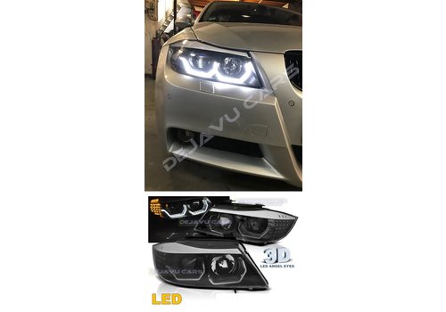 OEM Line ® Xenon look Headlights with 3D LED Angel Eyes for BMW 3 Series E90 / E91